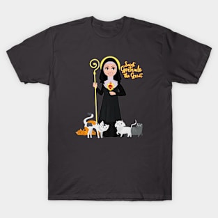 St. Gertrude of Nivelles Patron Saint of Cats Lovers T-Shirt